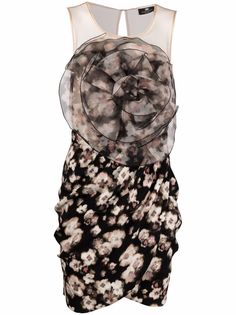 Elisabetta Franchi платье со сборками и цветочным принтом