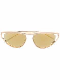 Bottega Veneta Eyewear солнцезащитные очки в оправе кошачий глаз с зеркальными линзами