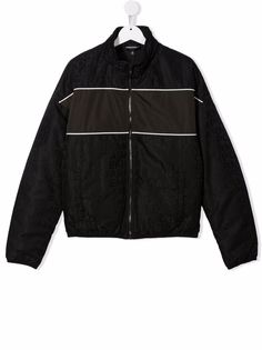 Emporio Armani Kids бомбер с контрастной полоской и логотипом