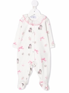 Monnalisa ромпер с графичным принтом и оборками