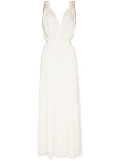 Saint Laurent платье с глубоким V-образным вырезом