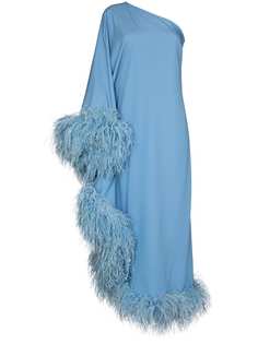 Taller Marmo платье Ubud на одно плечо с перьями