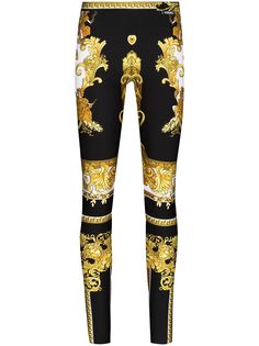 Versace легинсы с завышенной талией и узором Baroque
