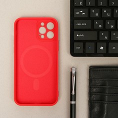 Чехол luazon для iphone 12 pro, поддержка magsafe, силиконовый, красный