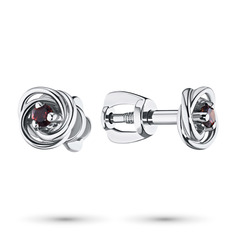 Серьги из серебра с гранатом э0606сг04200379 ЭПЛ Якутские Бриллианты