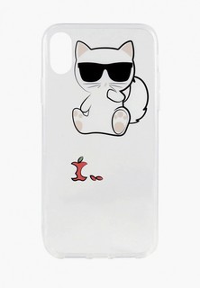 Чехол для iPhone Karl Lagerfeld X/XS, TPU collection Choupette Apple Transp