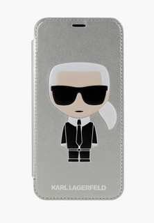 Чехол для iPhone Karl Lagerfeld X/XS, PU Leather Iconic Karl Silver