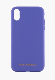 Чехол для iPhone Karl Lagerfeld X/XS, Liquid silicone Gold logo Violet