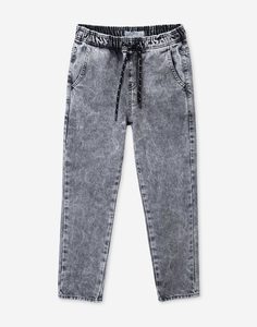 Серые джинсы Comfort fit с принтом для мальчика Gloria Jeans
