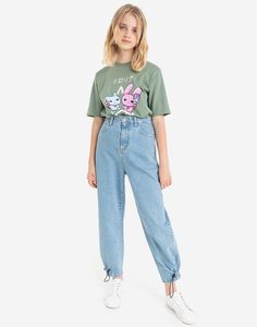 Джинсы Jogger с кулисками для девочки Gloria Jeans