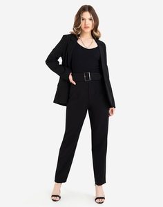 Чёрные брюки Slim с ремнём Gloria Jeans
