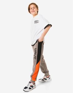 Спортивные брюки колор-блок с принтом Move для мальчика Gloria Jeans