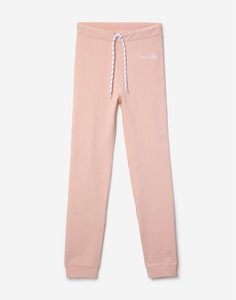 Розовые домашние брюки с вышитой надписью для девочки Gloria Jeans