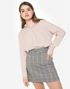 Клетчатая юбка с ремнём Gloria Jeans