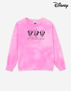 Розовый свитшот oversize с принтом Disney для девочки Gloria Jeans