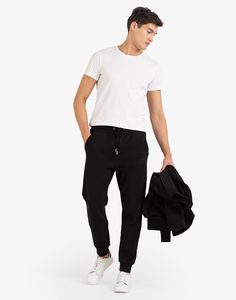 Чёрные спортивные брюки-джоггеры с принтом Gloria Jeans