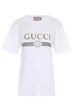 Футболка хлопковая с логотипом Gucci