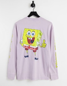 Сиреневый лонгслив в стиле унисекс Tommy Jeans X Spongebob-Фиолетовый