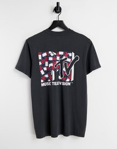 Черная футболка в стиле унисекс с принтом на спине Tommy Jeans X MTV-Черный