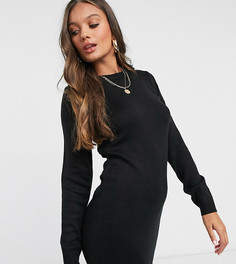 Черное платье-джемпер с круглым вырезом в стиле грандж Brave Soul Petite-Черный цвет