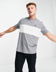 Футболка в стиле колор блок с вышитым логотипом Lyle & Scott-Серый