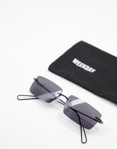 Черные солнцезащитные очки в стиле ретро 00-х Weekday Drive-Черный цвет