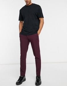 Малиновые зауженные брюки Burton Menswear-Красный