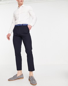 Темно-синие зауженные брюки из переработанных материалов Burton Menswear-Темно-синий