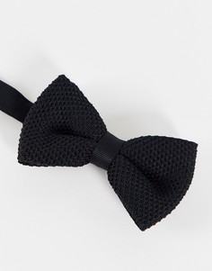 Черный трикотажный галстук-бабочка ASOS DESIGN-Черный цвет
