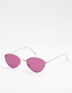 Женские солнцезащитные очки в овальной розовой оправе Jeepers Peepers-Розовый цвет