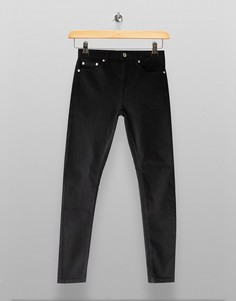 Черные супероблегающие джинсы из смесового органического хлопка Topman-Черный цвет