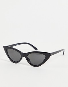 Черные угловатые солнцезащитные очки «кошачий глаз» Monki Valentina-Черный цвет