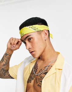 Желтая бандана с комбинированным дизайном ASOS DESIGN-Желтый