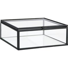 Коробка стеклянная прозрачная с крышкой 14,5x10,5x5 см Без бренда