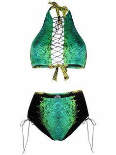 Noire Swimwear бикини со змеиным принтом