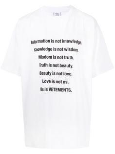 VETEMENTS футболка с надписью