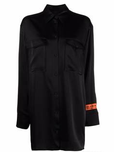 Heron Preston FLUID SATIN OS SHIRT BLACK