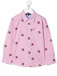 Tommy Hilfiger Junior полосатая рубашка с логотипом