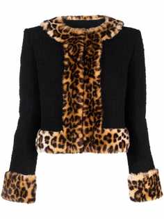 Moschino куртка с леопардовым принтом и искусственным мехом