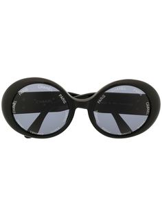 Chanel Pre-Owned солнцезащитные очки в круглой оправе с логотипом Interlocking CC