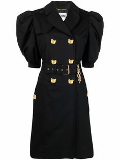 Moschino двубортное пальто с объемными рукавами