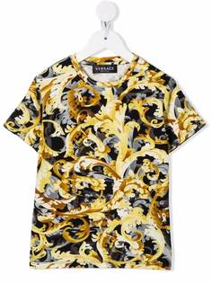 Versace Kids футболка с принтом Baroccoflage