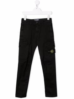 Stone Island Junior брюки карго с нашивкой-логотипом