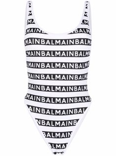 Balmain купальник с открытой спиной и логотипом