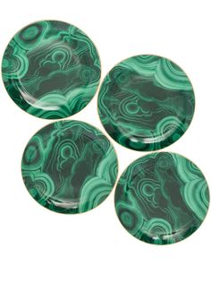 LObjet LOBJET MALACHITE CANAPE PLATES (SET OF Lobjet