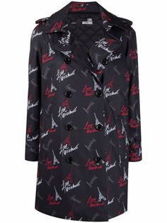 Love Moschino тренч с графичным принтом