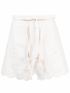ZIMMERMANN шорты с завышенной талией и фестонами