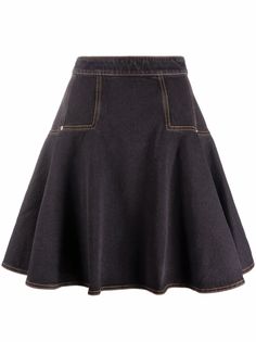 Alexander McQueen джинсовая юбка А-силуэта