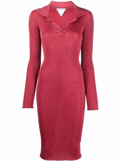 Bottega Veneta платье миди в рубчик