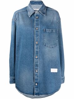 MM6 Maison Margiela джинсовая рубашка с нашивкой-логотипом